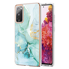 Samsung Galaxy S20 FE 4G用シリコンケース ソフトタッチラバー バタフライ パターン カバー Y05B サムスン グリーン