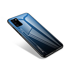 Samsung Galaxy S20 FE 5G用ハイブリットバンパーケース プラスチック 鏡面 カバー サムスン ネイビー