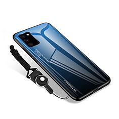 Samsung Galaxy S20 FE 5G用ハイブリットバンパーケース プラスチック 鏡面 カバー M01 サムスン ネイビー