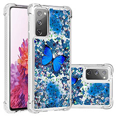 Samsung Galaxy S20 FE 5G用シリコンケース ソフトタッチラバー ブリンブリン カバー S03 サムスン ネイビー