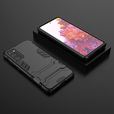 Samsung Galaxy S20 FE 5G用ハイブリットバンパーケース スタンド プラスチック 兼シリコーン カバー KC1 サムスン ブラック