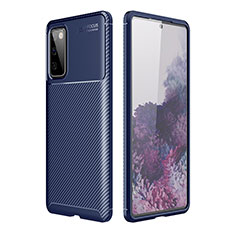 Samsung Galaxy S20 FE 5G用シリコンケース ソフトタッチラバー ツイル カバー WL1 サムスン ネイビー