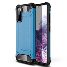 Samsung Galaxy S20 Lite 5G用ハイブリットバンパーケース プラスチック 兼シリコーン カバー サムスン ブルー