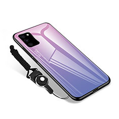 Samsung Galaxy S20 Lite 5G用ハイブリットバンパーケース プラスチック 鏡面 カバー M01 サムスン ピンク