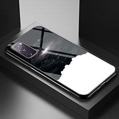 Samsung Galaxy S20 Lite 5G用ハイブリットバンパーケース プラスチック パターン 鏡面 カバー LS1 サムスン ブラック