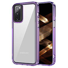 Samsung Galaxy S20 Lite 5G用ハイブリットバンパーケース クリア透明 プラスチック カバー AC1 サムスン ラベンダー