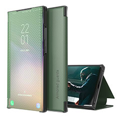 Samsung Galaxy S20 Plus 5G用手帳型 レザーケース スタンド カバー ZL1 サムスン グリーン