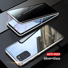 Samsung Galaxy S20 Plus 5G用ケース 高級感 手触り良い アルミメタル 製の金属製 360度 フルカバーバンパー 鏡面 カバー LK1 サムスン シルバー