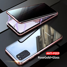 Samsung Galaxy S20 Plus 5G用ケース 高級感 手触り良い アルミメタル 製の金属製 360度 フルカバーバンパー 鏡面 カバー LK1 サムスン ローズゴールド