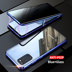 Samsung Galaxy S20 Plus 5G用ケース 高級感 手触り良い アルミメタル 製の金属製 360度 フルカバーバンパー 鏡面 カバー LK1 サムスン ネイビー
