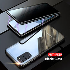Samsung Galaxy S20 Plus 5G用ケース 高級感 手触り良い アルミメタル 製の金属製 360度 フルカバーバンパー 鏡面 カバー LK1 サムスン ブラック