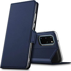 Samsung Galaxy S20 Plus 5G用手帳型 レザーケース スタンド カバー L02 サムスン ネイビー