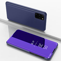 Samsung Galaxy S20 Plus 5G用手帳型 レザーケース スタンド 鏡面 カバー サムスン パープル