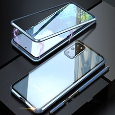 Samsung Galaxy S20 Plus 5G用ケース 高級感 手触り良い アルミメタル 製の金属製 360度 フルカバーバンパー 鏡面 カバー T01 サムスン ネイビー
