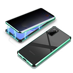 Samsung Galaxy S20 Plus用ケース 高級感 手触り良い アルミメタル 製の金属製 360度 フルカバーバンパー 鏡面 カバー LK4 サムスン グリーン