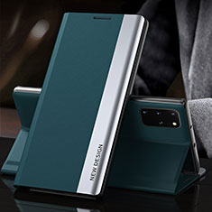 Samsung Galaxy S20 Plus用手帳型 レザーケース スタンド カバー QH2 サムスン グリーン