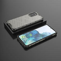 Samsung Galaxy S20 Plus用360度 フルカバー ハイブリットバンパーケース クリア透明 プラスチック カバー AM2 サムスン ブラック