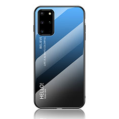 Samsung Galaxy S20 Plus用ハイブリットバンパーケース プラスチック 鏡面 虹 グラデーション 勾配色 カバー LS1 サムスン ネイビー