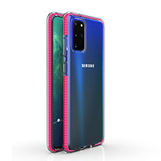 Samsung Galaxy S20 Plus用極薄ソフトケース シリコンケース 耐衝撃 全面保護 クリア透明 H01 サムスン ローズレッド