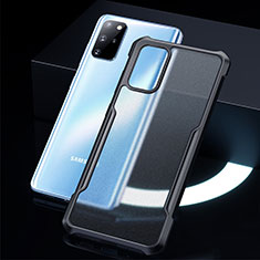 Samsung Galaxy S20 Plus用ハイブリットバンパーケース クリア透明 プラスチック 鏡面 カバー H01 サムスン ブラック