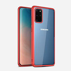 Samsung Galaxy S20 Plus用ハイブリットバンパーケース クリア透明 プラスチック 鏡面 カバー H02 サムスン レッド