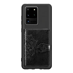 Samsung Galaxy S20 Ultra 5G用極薄ソフトケース シリコンケース 耐衝撃 全面保護 マグネット式 バンパー S13D サムスン ブラック