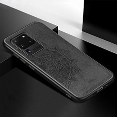 Samsung Galaxy S20 Ultra 5G用極薄ソフトケース シリコンケース 耐衝撃 全面保護 マグネット式 バンパー S04D サムスン ブラック