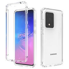 Samsung Galaxy S20 Ultra 5G用前面と背面 360度 フルカバー 極薄ソフトケース シリコンケース 耐衝撃 全面保護 バンパー 勾配色 透明 サムスン クリア