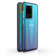 Samsung Galaxy S20 Ultra 5G用極薄ソフトケース シリコンケース 耐衝撃 全面保護 クリア透明 H01 サムスン ブラック
