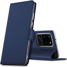Samsung Galaxy S20 Ultra 5G用手帳型 レザーケース スタンド カバー L02 サムスン ネイビー