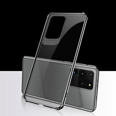 Samsung Galaxy S20 Ultra 5G用極薄ソフトケース シリコンケース 耐衝撃 全面保護 クリア透明 S02 サムスン ブラック
