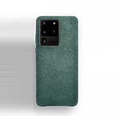 Samsung Galaxy S20 Ultra用手帳型 レザーケース スタンド カバー C01 サムスン グリーン