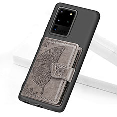 Samsung Galaxy S20 Ultra用極薄ソフトケース シリコンケース 耐衝撃 全面保護 マグネット式 バンパー S11D サムスン グレー