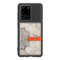 Samsung Galaxy S20 Ultra用極薄ソフトケース シリコンケース 耐衝撃 全面保護 マグネット式 バンパー S09D サムスン ブラック