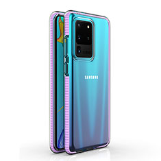Samsung Galaxy S20 Ultra用極薄ソフトケース シリコンケース 耐衝撃 全面保護 クリア透明 H01 サムスン ピンク