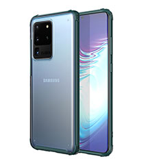 Samsung Galaxy S20 Ultra用極薄ソフトケース シリコンケース 耐衝撃 全面保護 クリア透明 H02 サムスン グリーン
