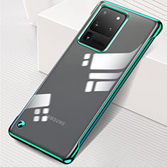 Samsung Galaxy S20 Ultra用ハードカバー クリスタル クリア透明 S02 サムスン グリーン
