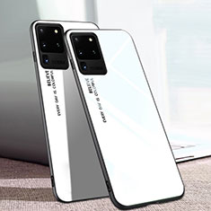 Samsung Galaxy S20 Ultra用ハイブリットバンパーケース プラスチック 鏡面 カバー T01 サムスン ホワイト