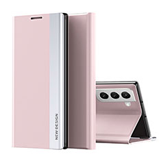 Samsung Galaxy S21 5G用手帳型 レザーケース スタンド カバー Q01H サムスン ピンク