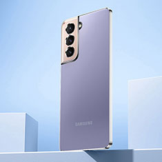 Samsung Galaxy S21 5G用極薄ソフトケース シリコンケース 耐衝撃 全面保護 クリア透明 H07 サムスン シルバー