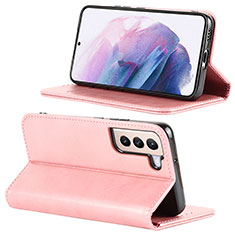 Samsung Galaxy S21 5G用手帳型 レザーケース スタンド カバー D04T サムスン ピンク