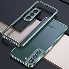 Samsung Galaxy S21 5G用ケース 高級感 手触り良い アルミメタル 製の金属製 バンパー カバー A02 サムスン グリーン