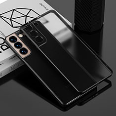 Samsung Galaxy S21 5G用極薄ソフトケース シリコンケース 耐衝撃 全面保護 クリア透明 H04 サムスン ブラック