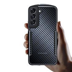 Samsung Galaxy S21 5G用極薄ソフトケース シリコンケース 耐衝撃 全面保護 クリア透明 T16 サムスン ブラック