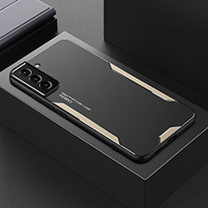 Samsung Galaxy S21 5G用ケース 高級感 手触り良い アルミメタル 製の金属製 兼シリコン カバー M01 サムスン ゴールド