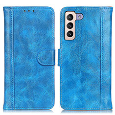 Samsung Galaxy S21 5G用手帳型 レザーケース スタンド カバー D07Y サムスン ブルー