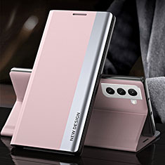 Samsung Galaxy S21 5G用手帳型 レザーケース スタンド カバー L01 サムスン ピンク