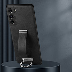 Samsung Galaxy S21 5G用ケース 高級感 手触り良いレザー柄 S06 サムスン ブラック