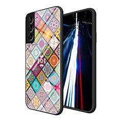 Samsung Galaxy S21 5G用ハイブリットバンパーケース プラスチック パターン 鏡面 カバー サムスン マルチカラー