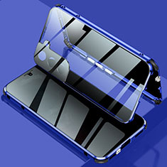 Samsung Galaxy S21 5G用ケース 高級感 手触り良い アルミメタル 製の金属製 360度 フルカバーバンパー 鏡面 カバー M02 サムスン ネイビー